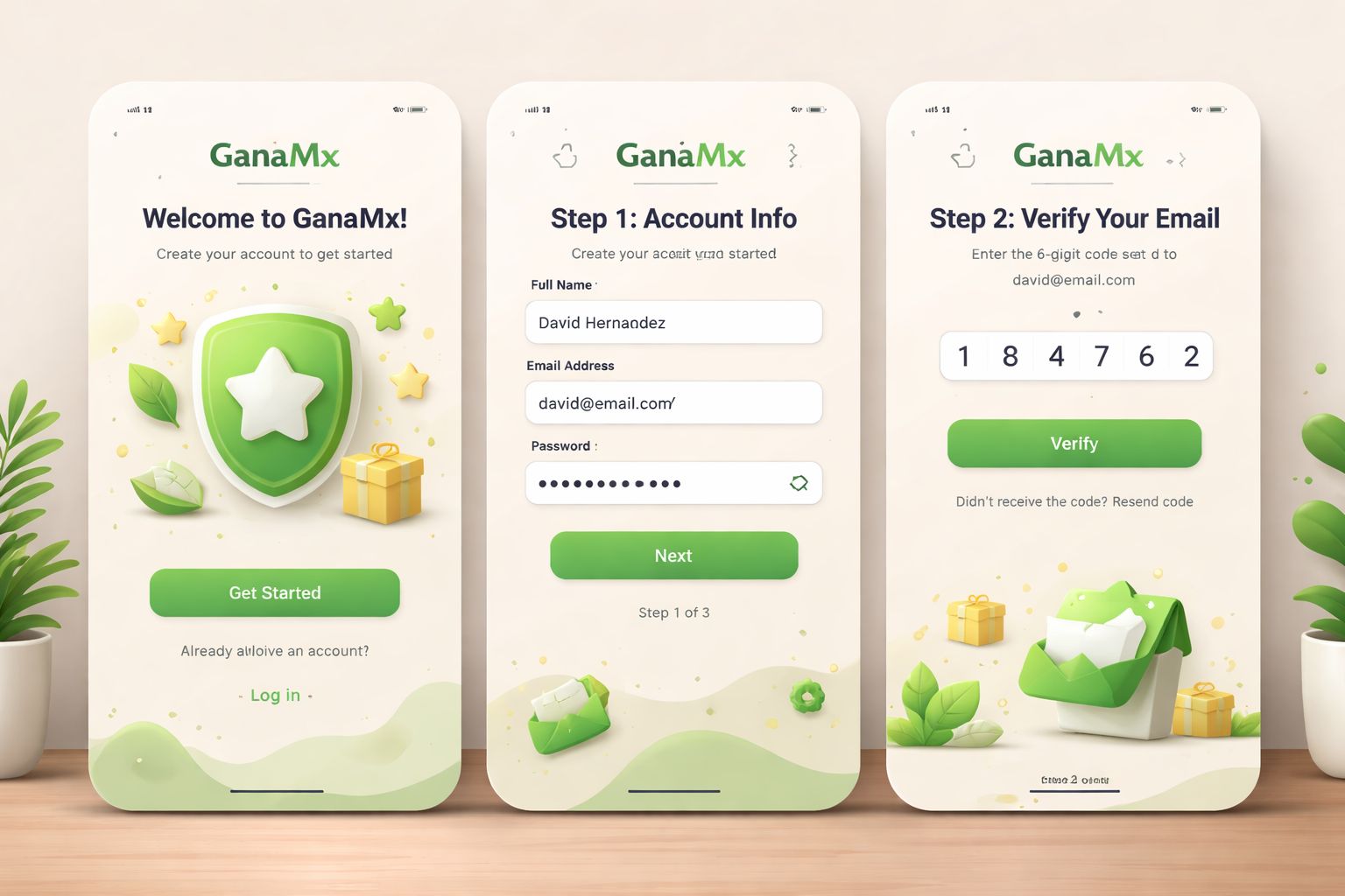 Configuración de cuenta de usuario GanaMx y creación segura de perfil